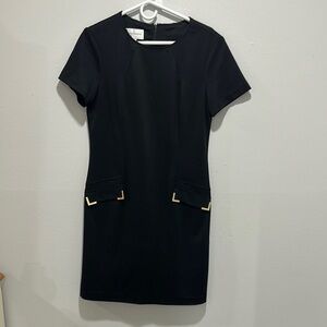 Donna Morgan Black and Gold Mini Dress